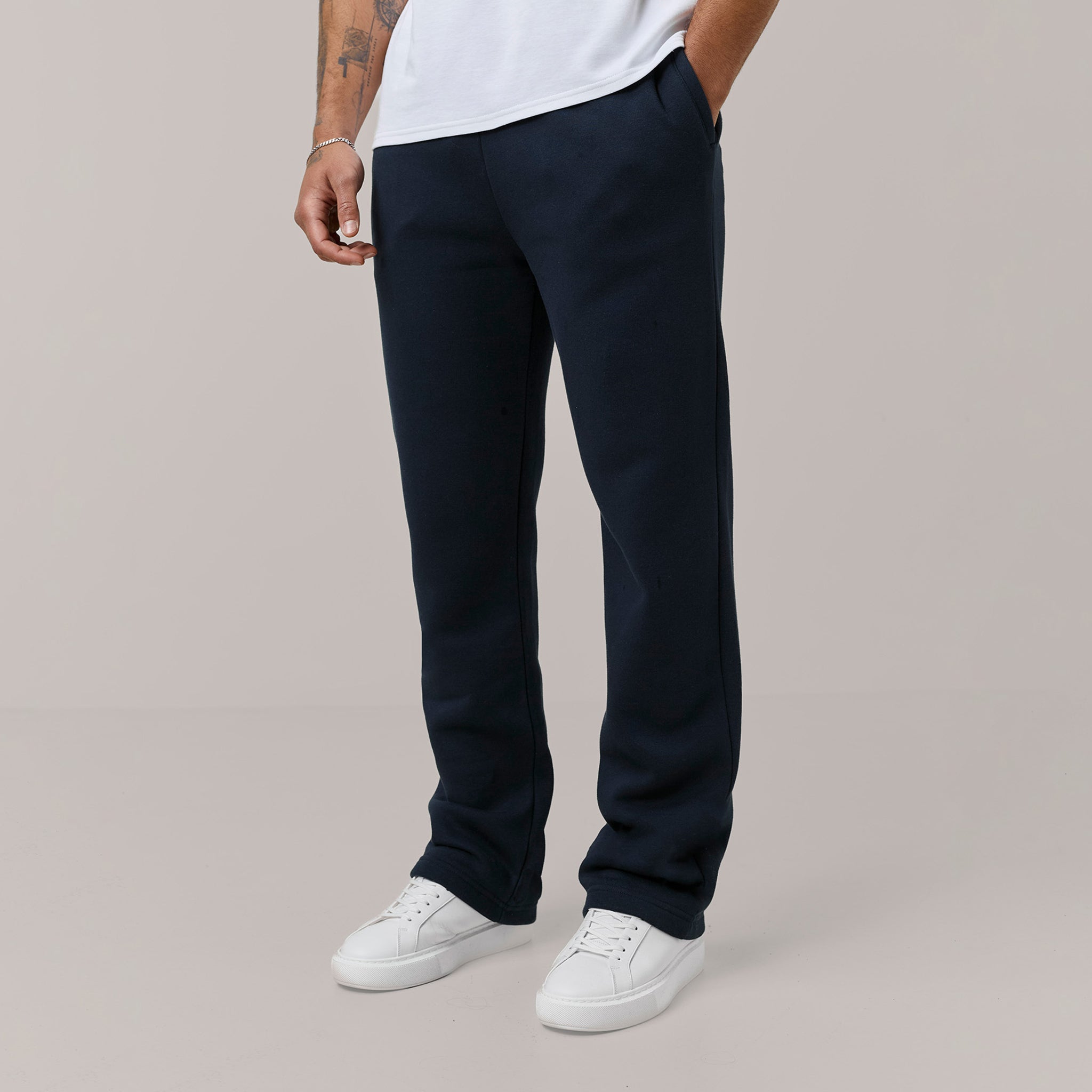 Men's Navy Straight Leg Open Hem Jogger Henri. Marc & Co Front View