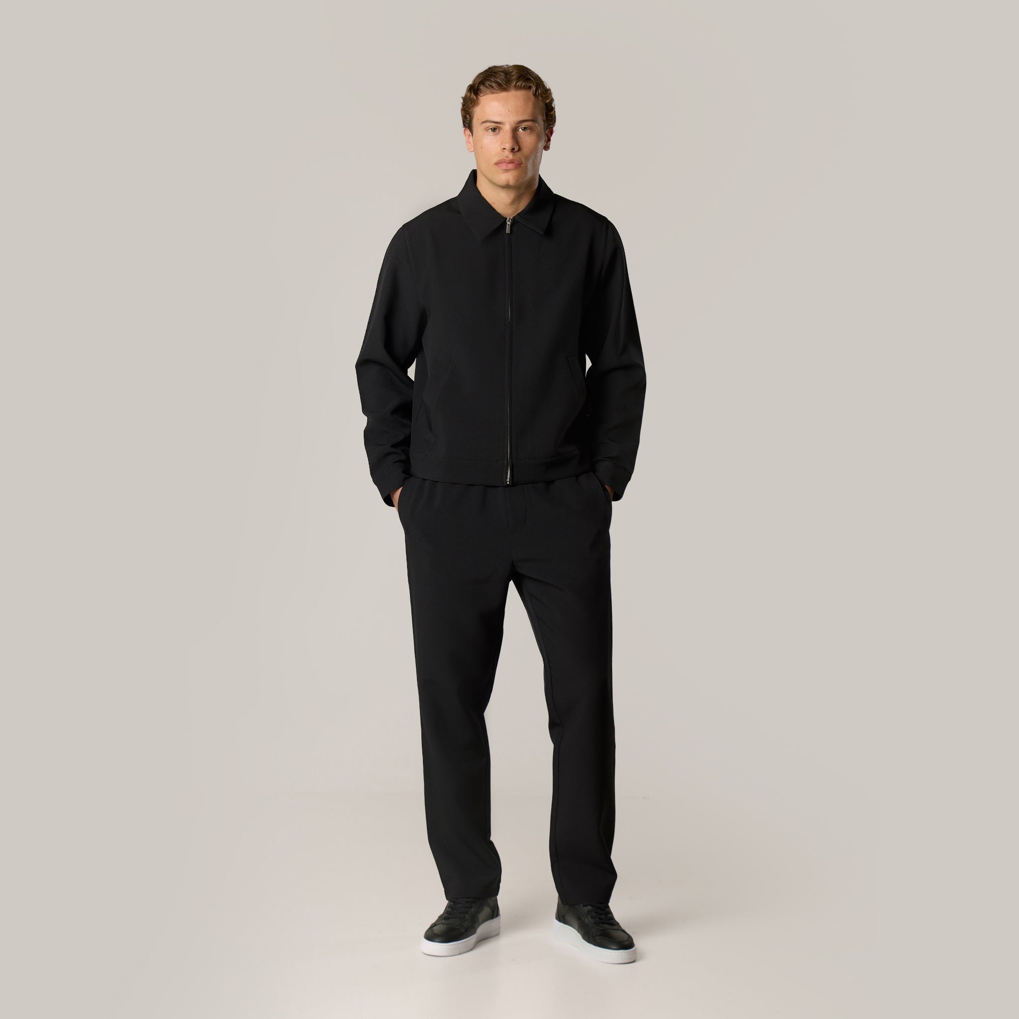 Tailored Full Zip Set | Black