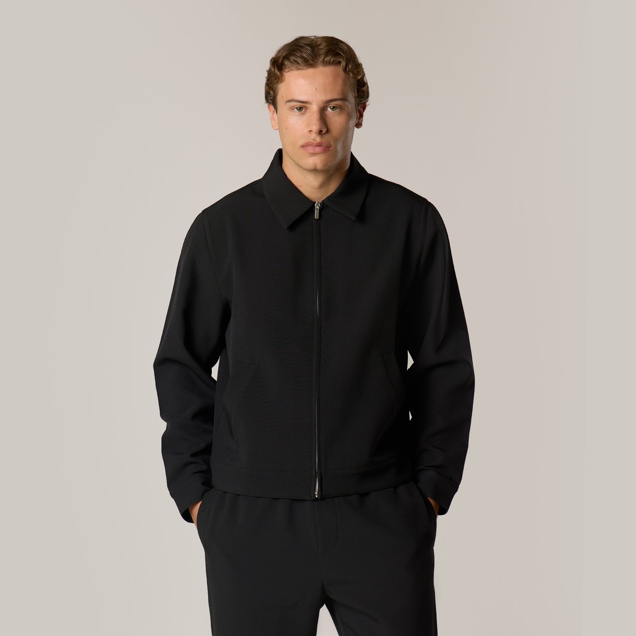 Tailored Full Zip Set | Black