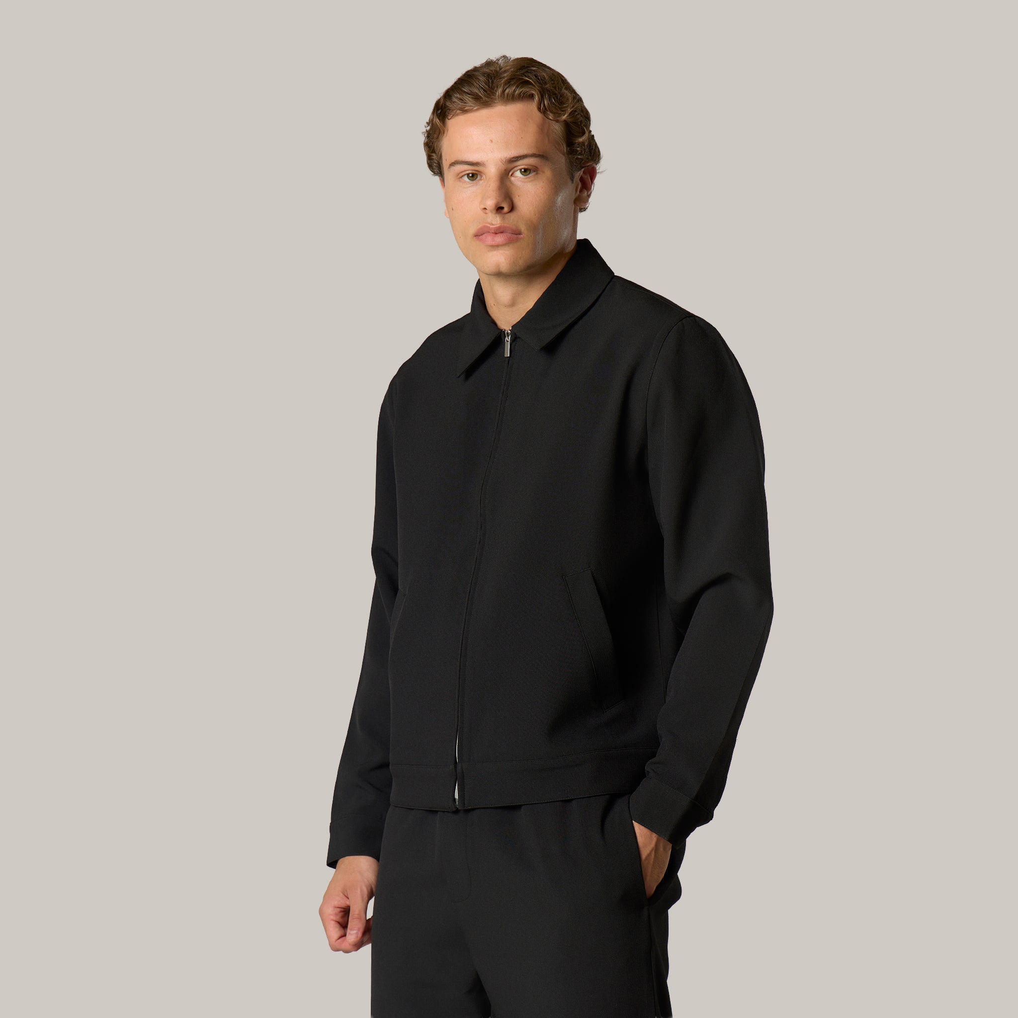 Tailored Zip Up Jacket  | Black