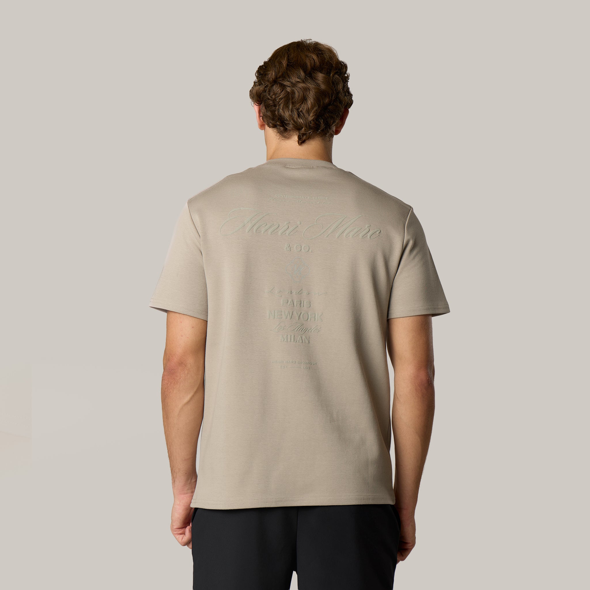 Stacked Script T-Shirt | Stone