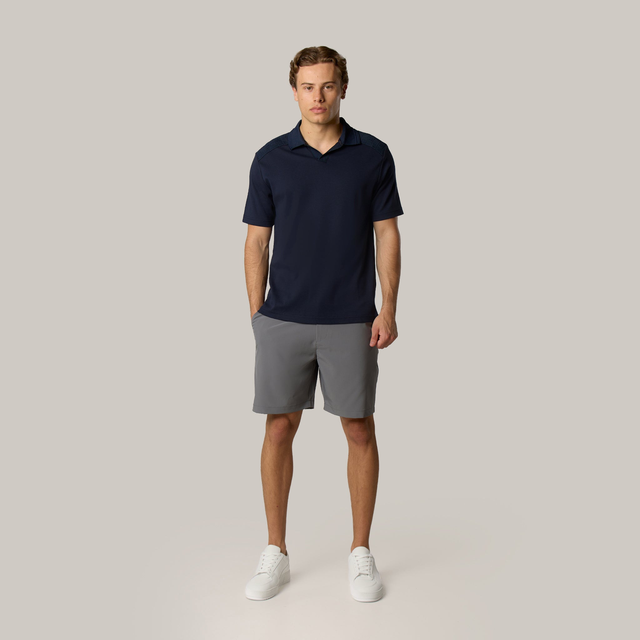 Premium Open Collar Polo | Rich Navy