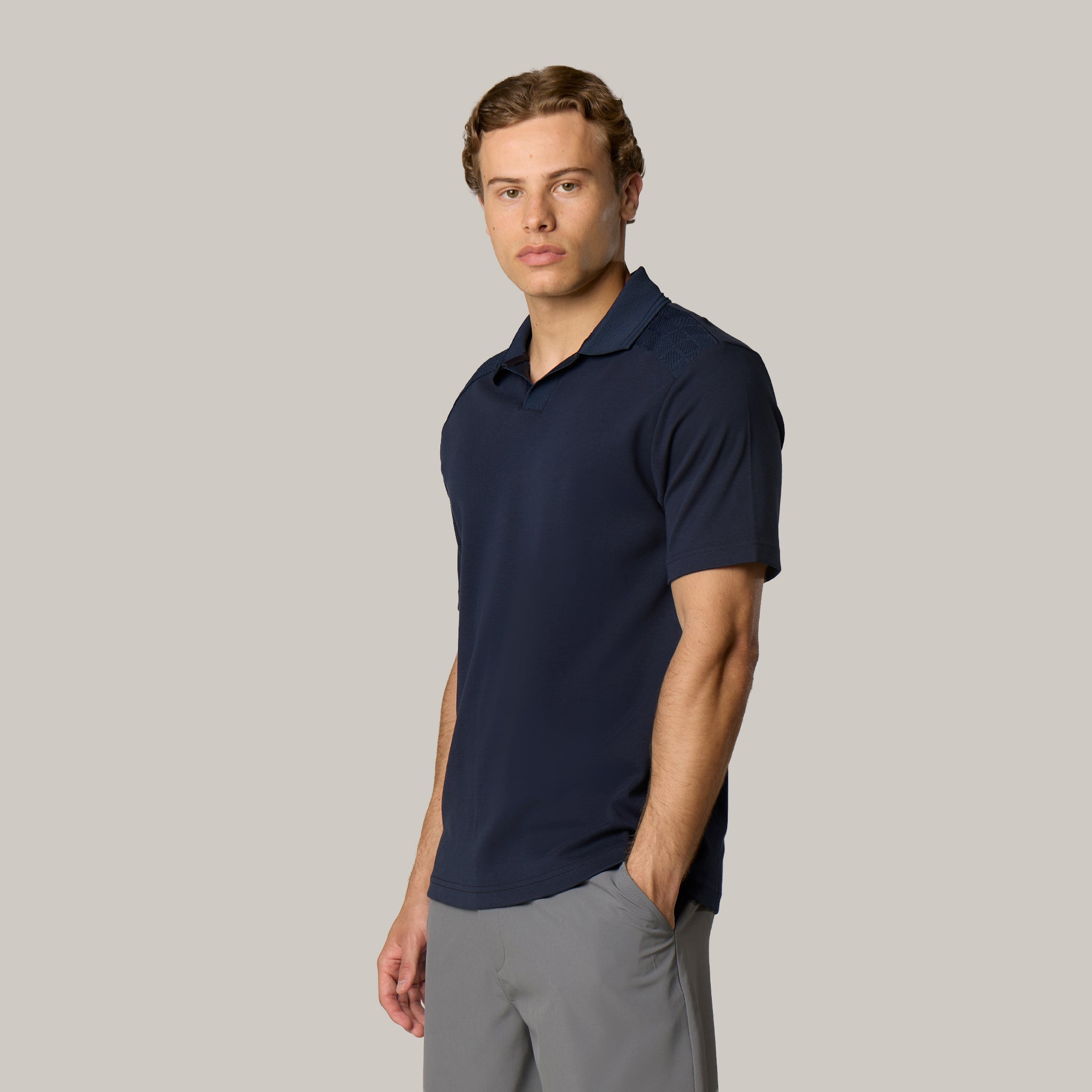 Premium Open Collar Polo | Rich Navy