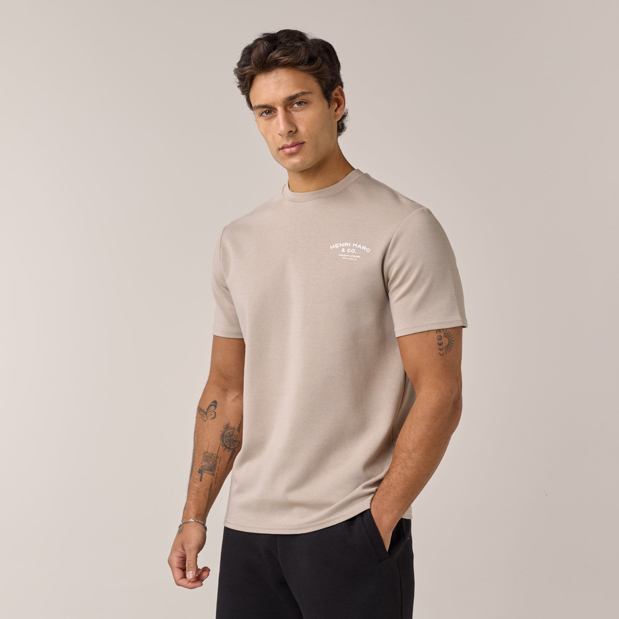 Premium Arch Logo T-Shirt | Stone