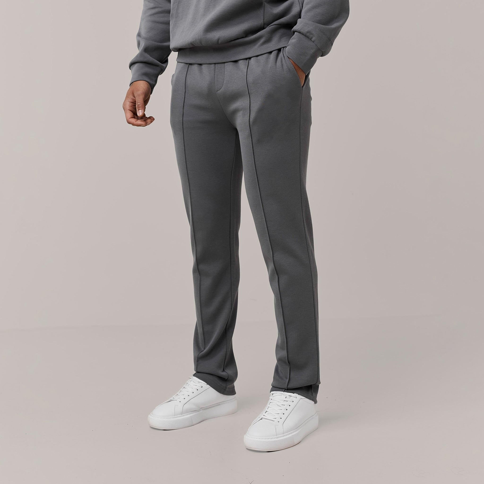 Men's  Charcoal Straight Leg Interlock Jogger  Henri. Marc & Co  Front View