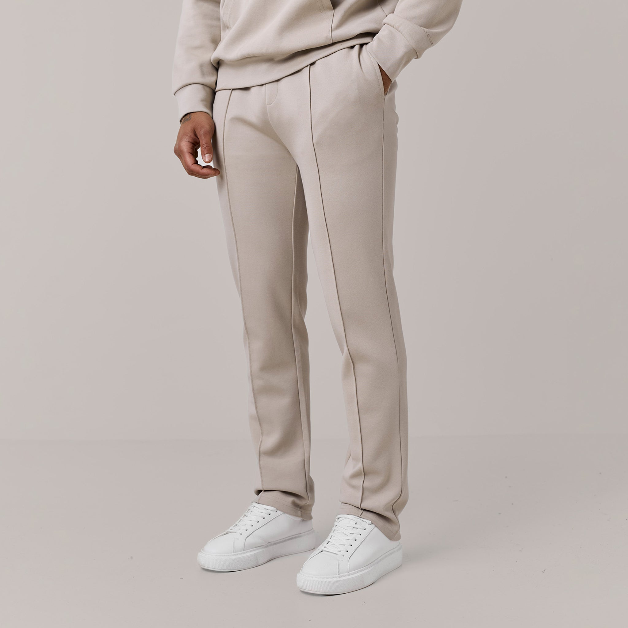 Men's  Stone Straight Leg Interlock Jogger  Henri. Marc & Co  Front View