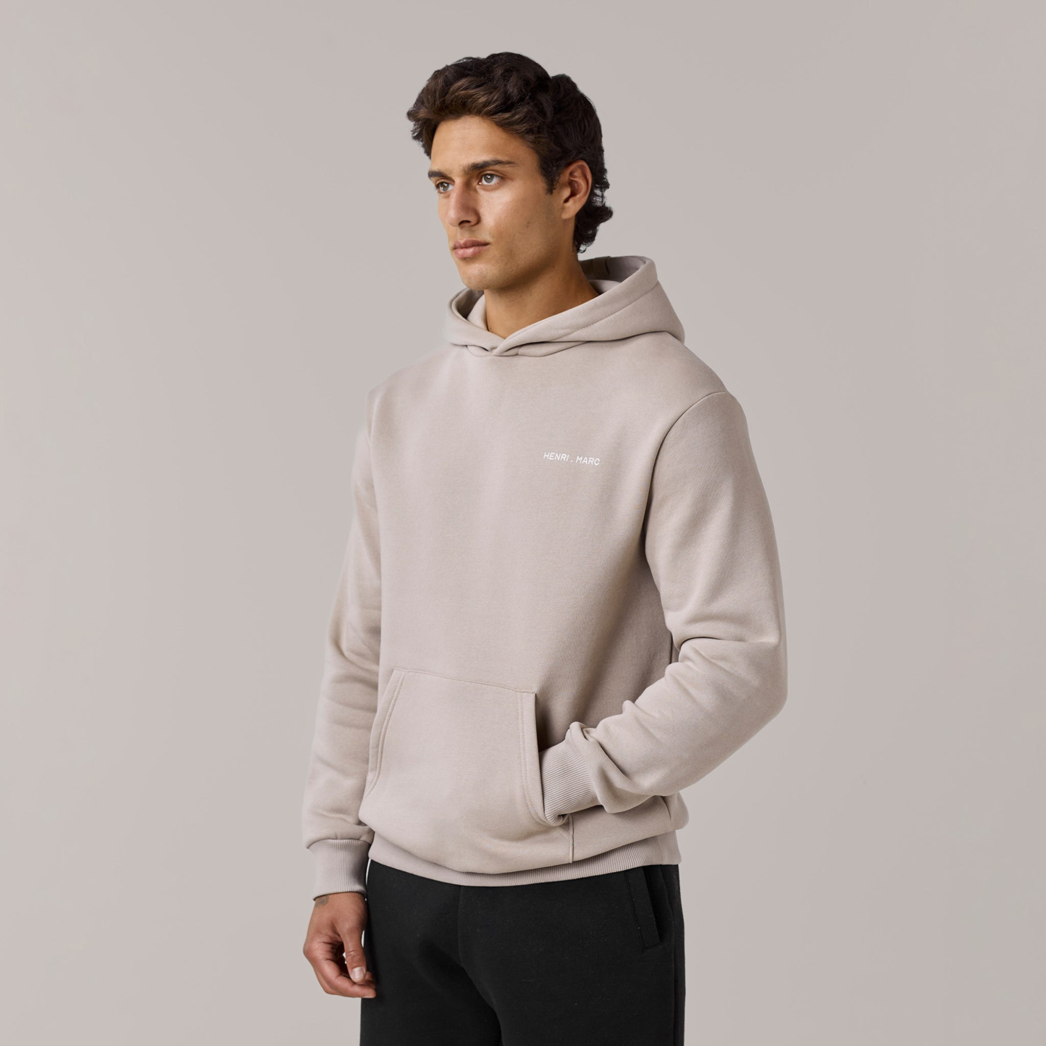 Men's Stone Logo Hoodie Henri. Marc & Co  Front View