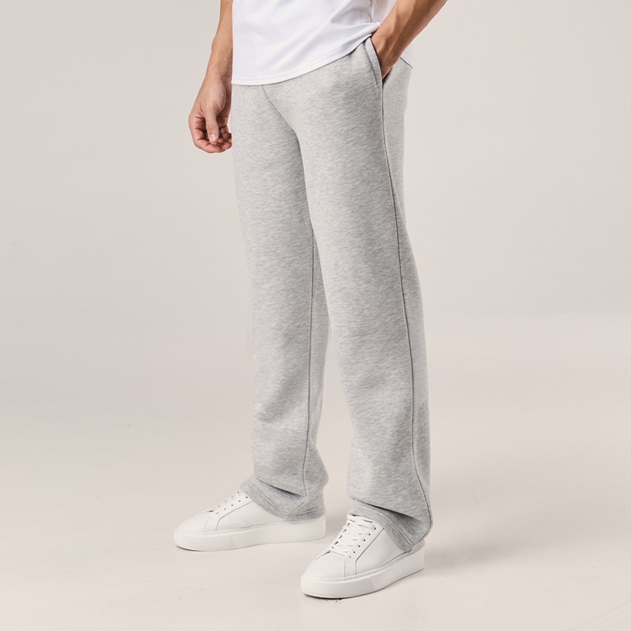 Brushback Open Hem Jogger | Grey Marl