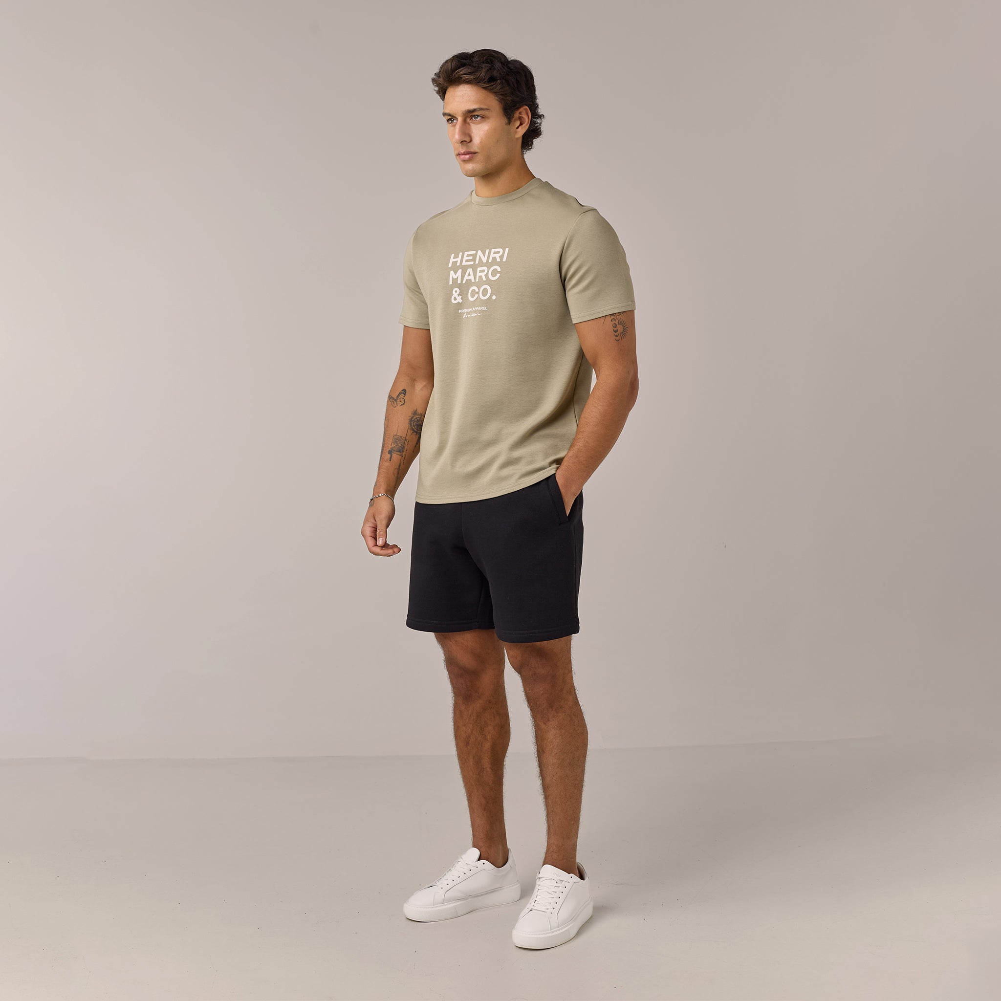 Premium Tonal Logo T-Shirt | Khaki