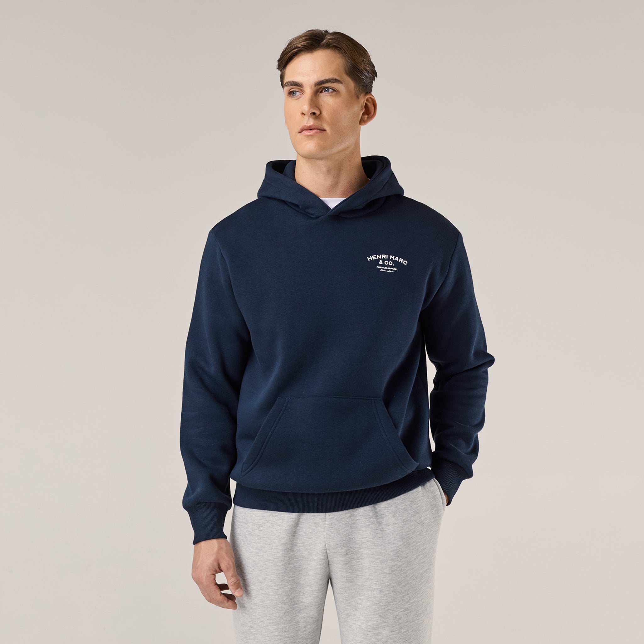 Premium Arch Logo Hoodie | Navy