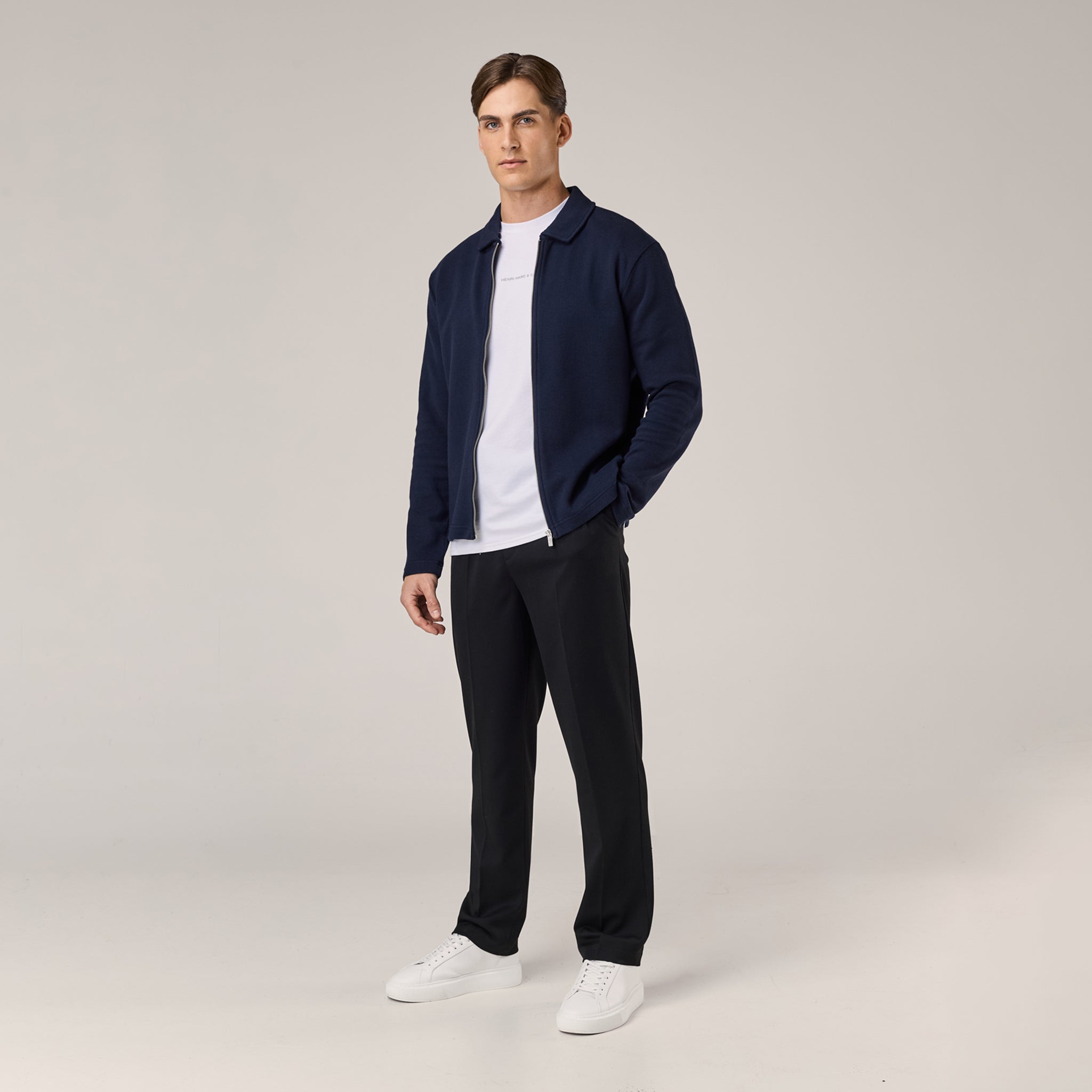 Waffle Zip Overshirt | Dark Navy