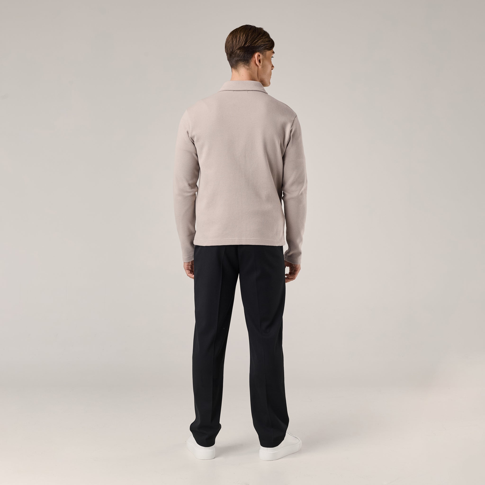 Waffle Zip Overshirt | Stone