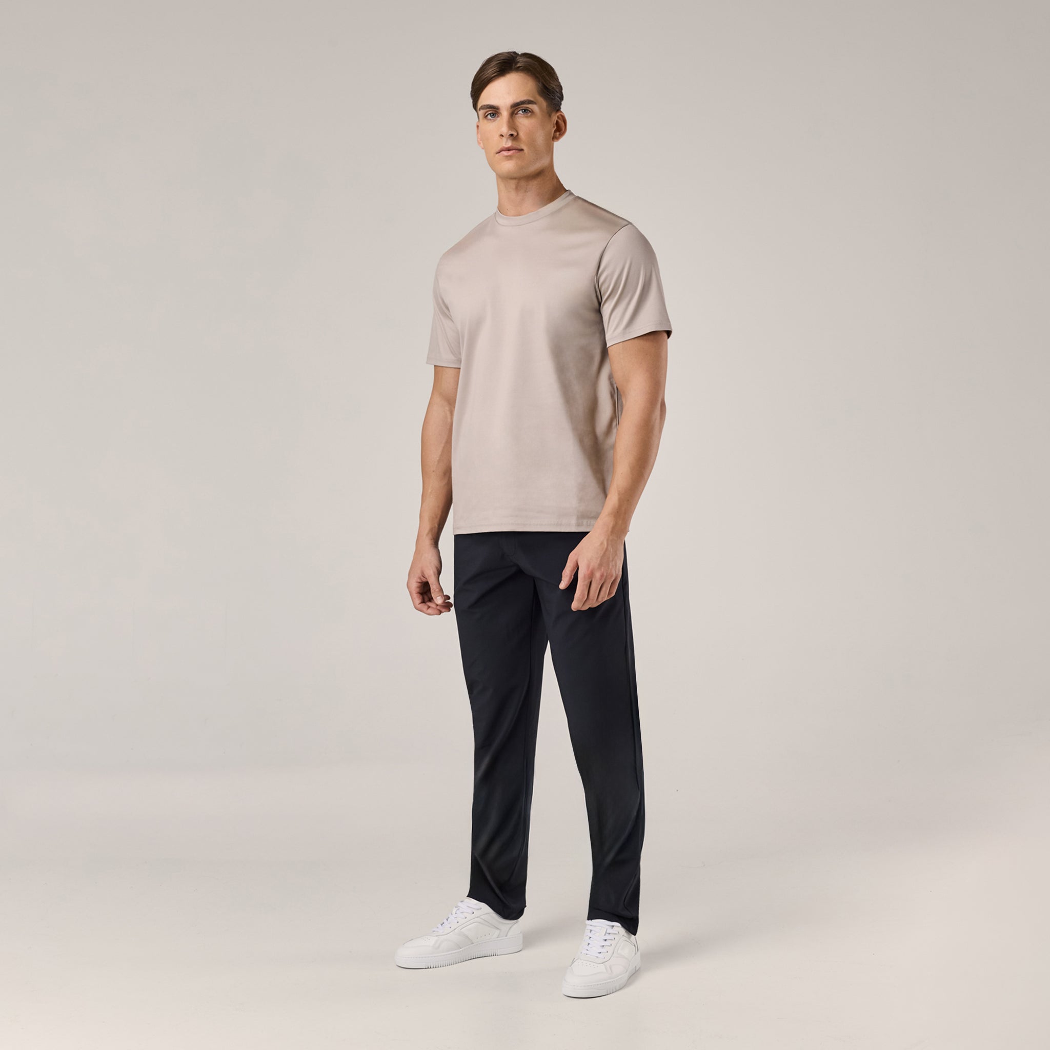Mercerised Cotton T-Shirt | Stone