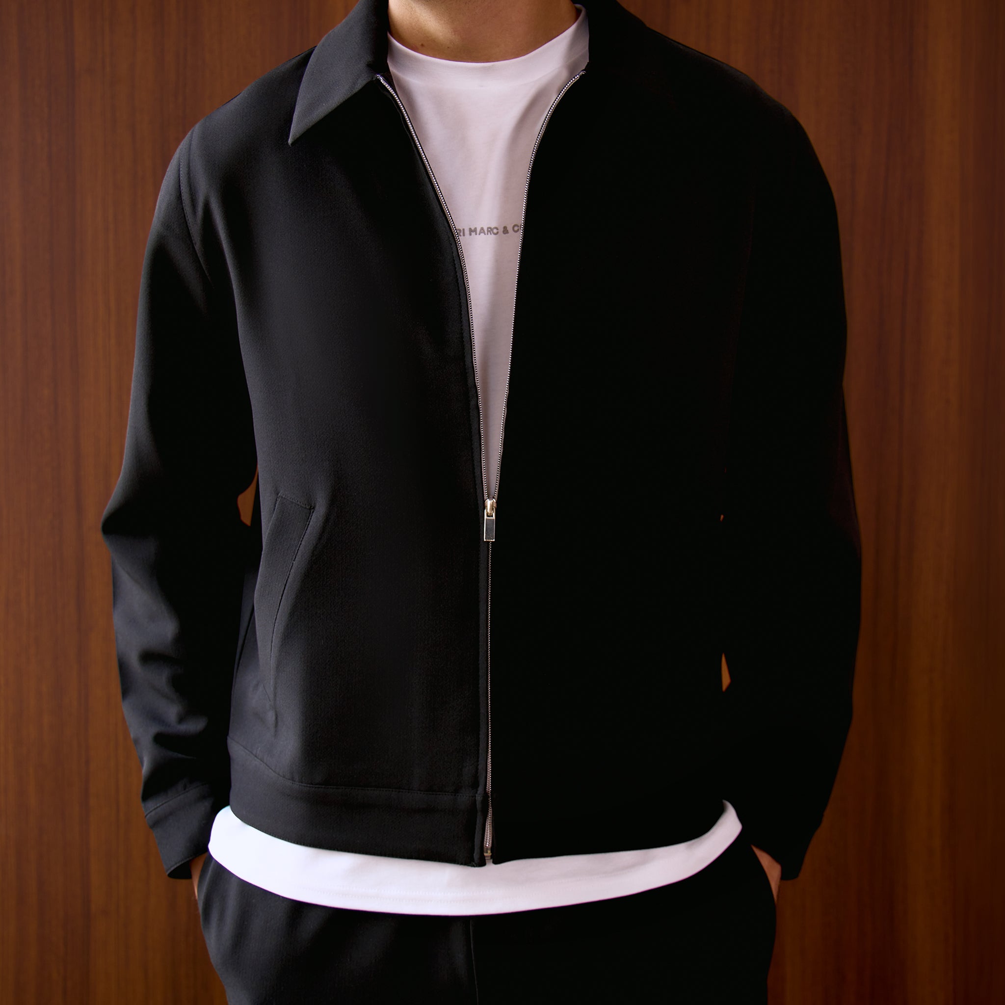 Tailored Zip Up Jacket  | Black