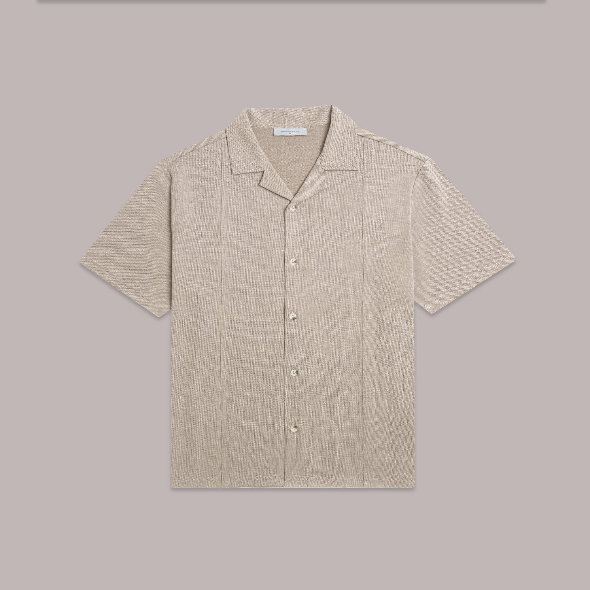Premium Pique Revere Shirt | Stone