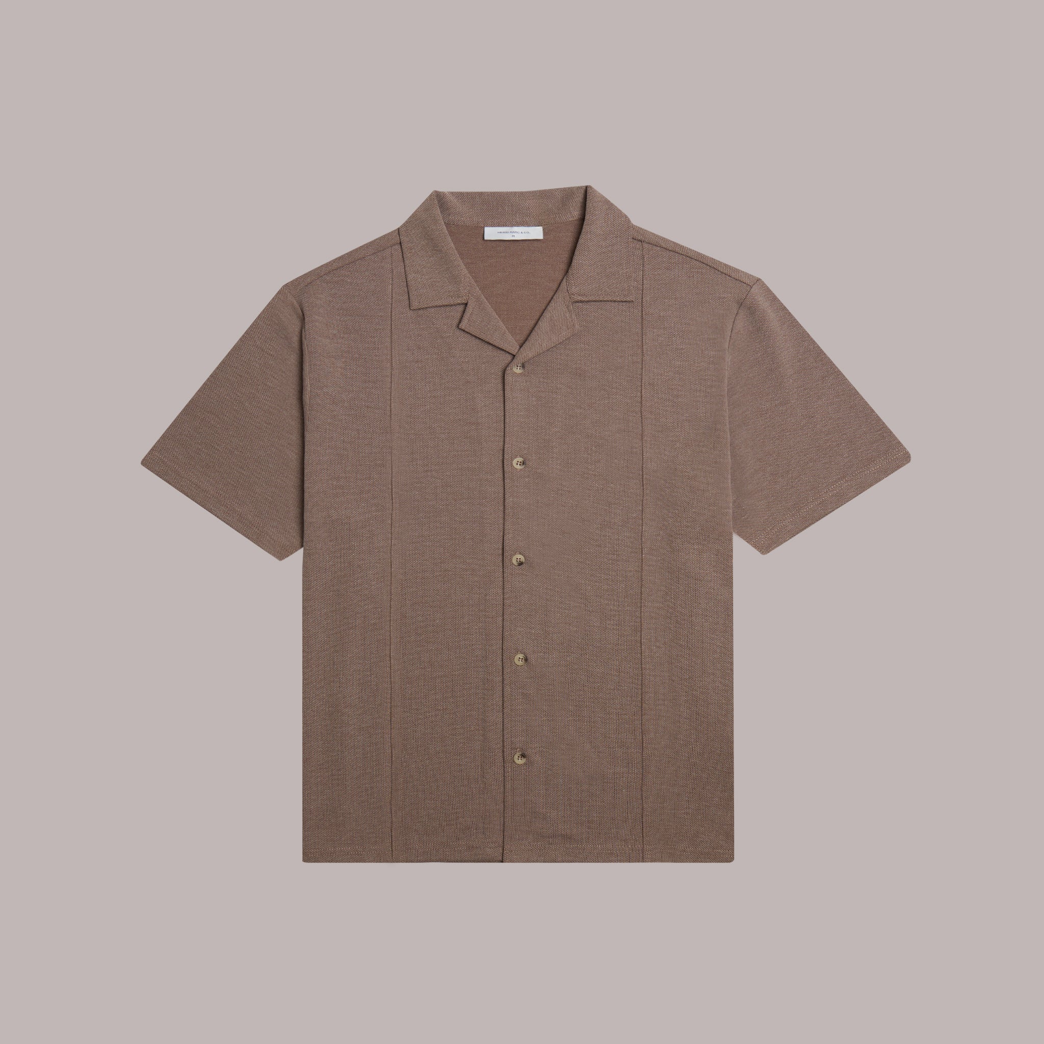 Premium Pique Revere Shirt | Warm Brown